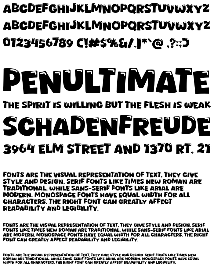 Image descriptive du font